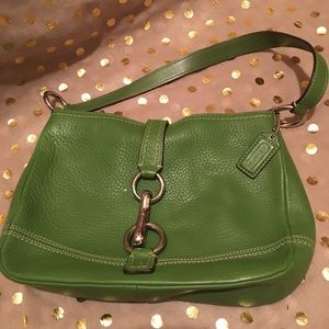 Coach Green Lock Style Purse